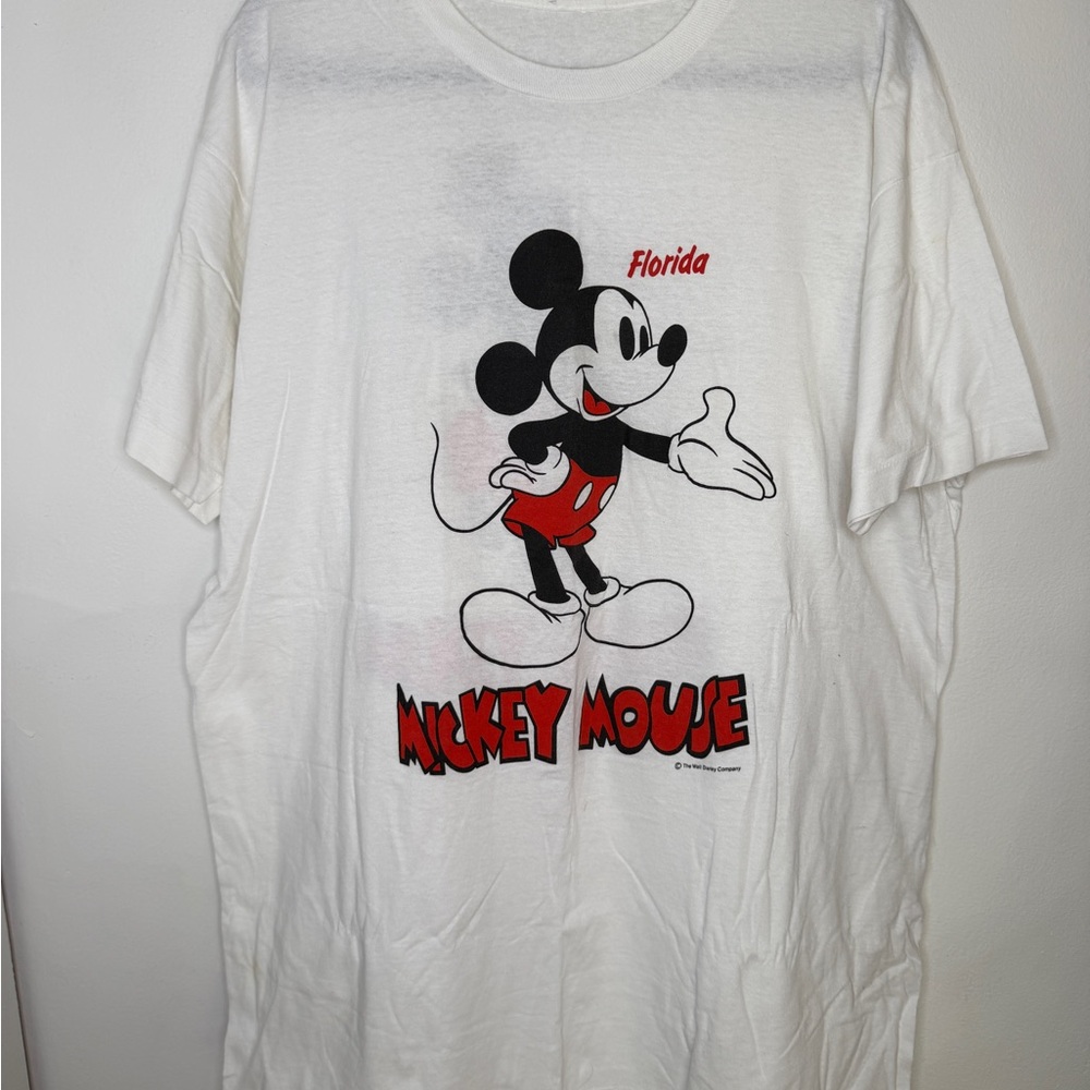 Vintage Pajama or Swim Shirt with Mickey Mouse and Florida Print